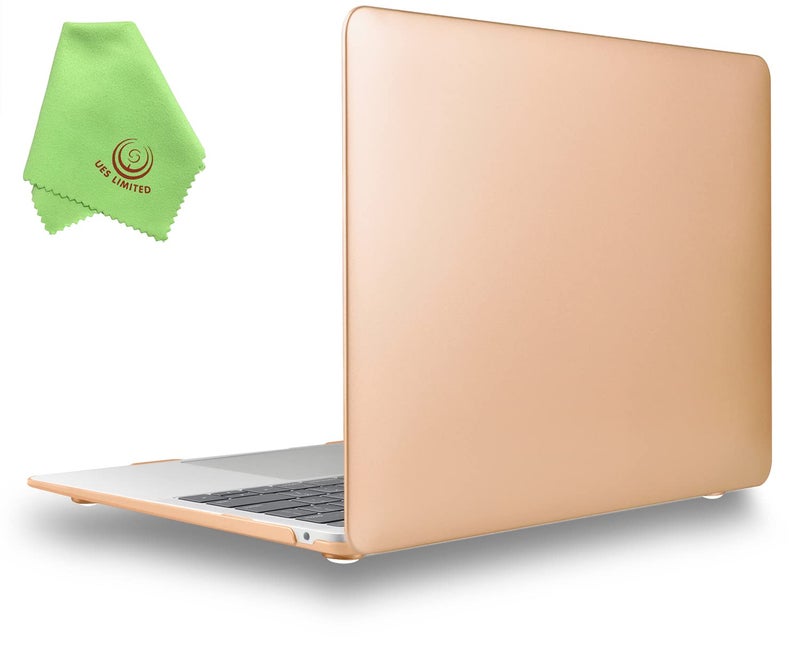 UESWILL 2022 2021 MacBook Air 13 inch Case A2337 M1 A2179 A1932, Hard Shell Case Cover Compatible with MacBook Air 13 inch with Retina Display & Touch ID (2018-2022), Gold - Image 1